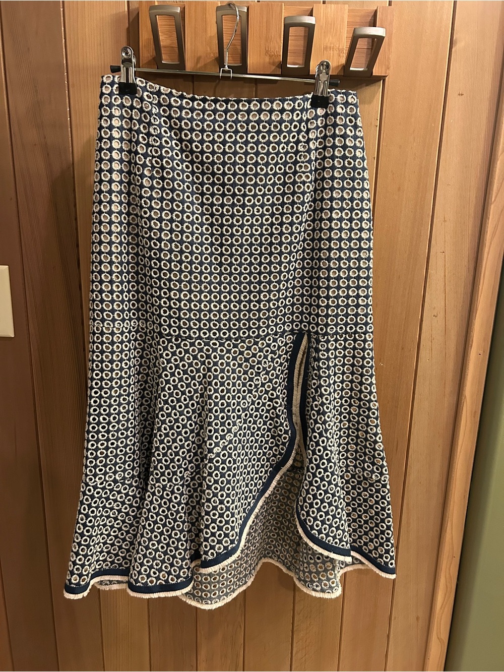 Nanette Lepore Eyelet Flared Midi Skirt